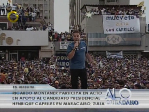 Ricardo Montaner canta en cierre de campaña de @hcapriles en Zulia