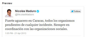 Maduro pide a organismos estar atentos por las lluvias