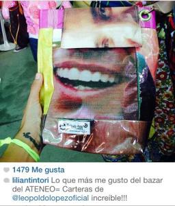La cara de Leopoldo López en una cartera (Foto)