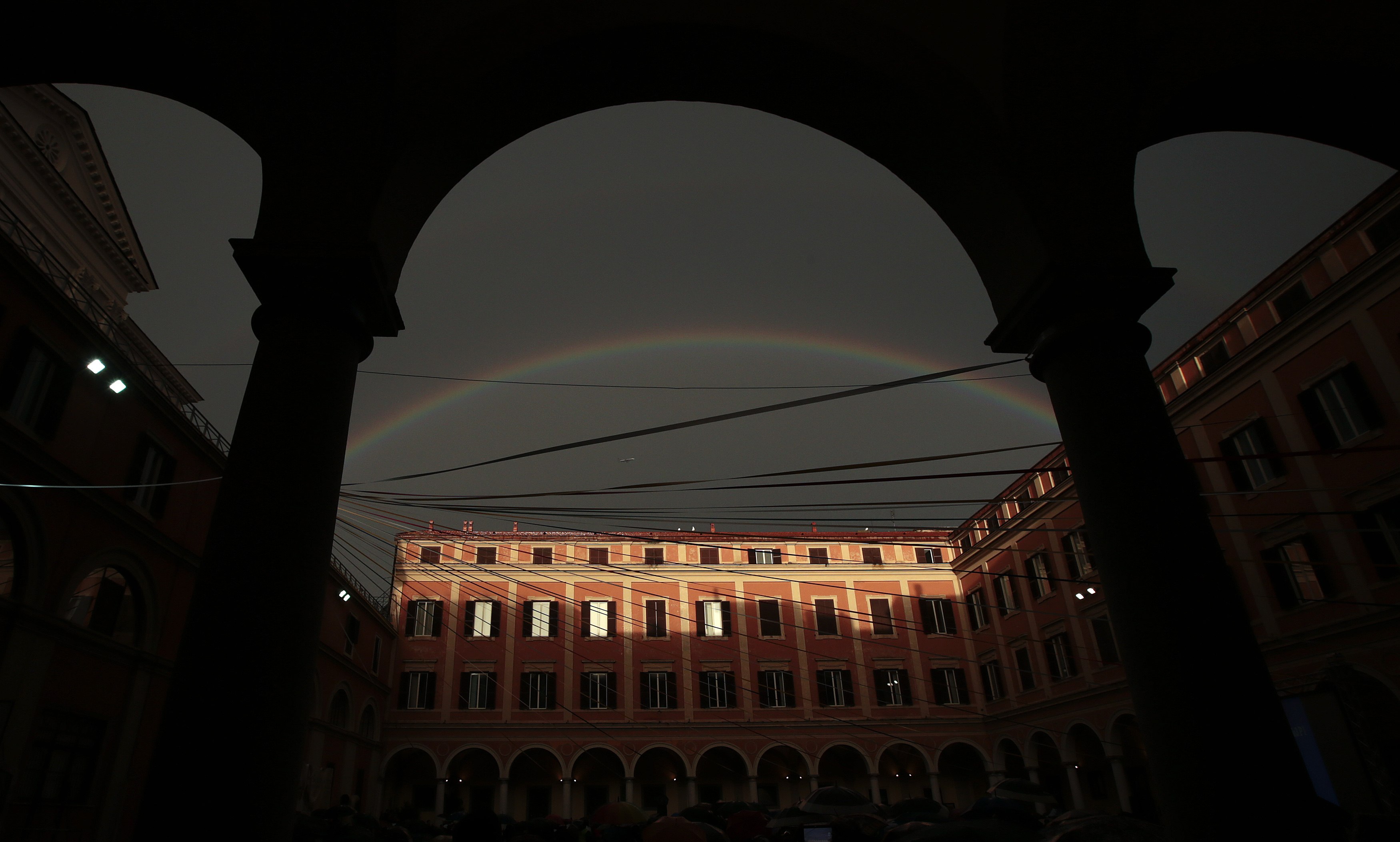 Un arcoíris para el papa Francisco (Fotos)