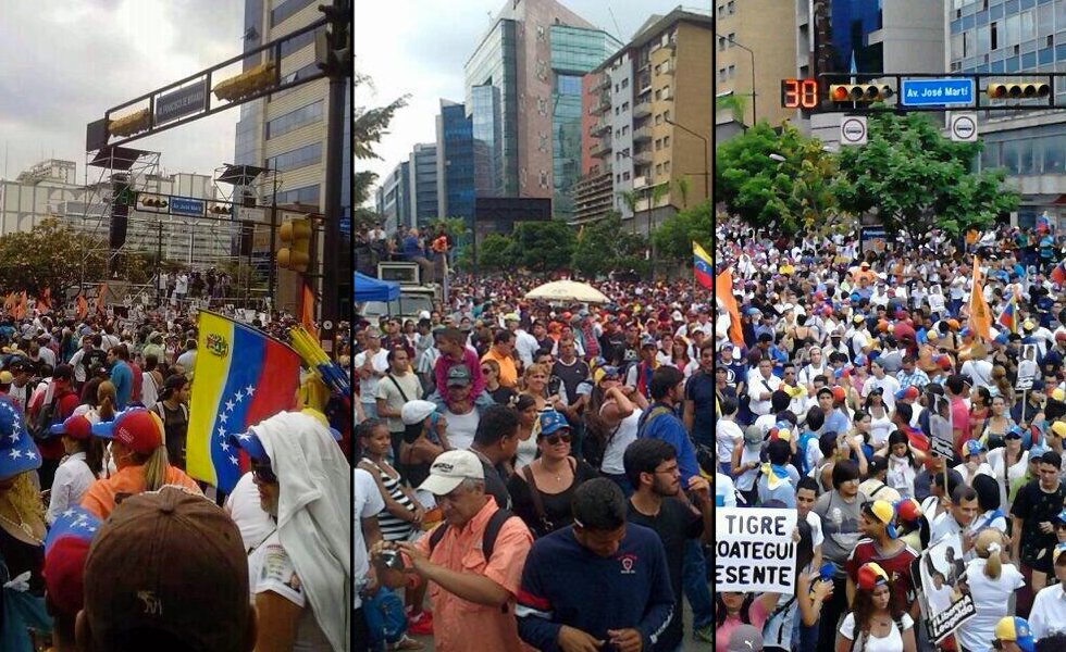 Marcha opositora se apodera de Chacaíto para reclamar libertad de Leopoldo López