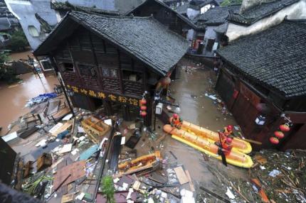 Lluvias torrenciales en China dejan siete muertos y más de 5,5 millones de afectados