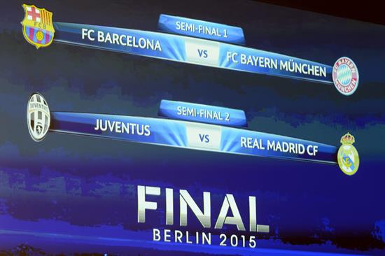 Barcelona-Bayern y Juventus-Real Madrid en semifinales de Champions