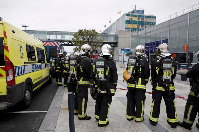 Emergency services at Orly airport southern terminal after a shooting incident near Paris, France March 18, 2017.  REUTERS/Benoit Tessier