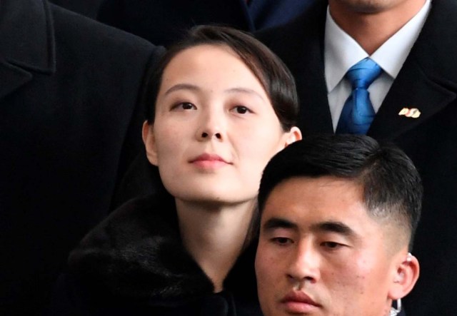 North Korea's leader Kim Jong Un's younger sister Kim Yo Jong arrives at Incheon International Airport, South Korea,  in this photo taken by Kyodo February 9, 2018.  Mandatory credit Kyodo/via REUTERS   ATTENTION EDITORS - THIS IMAGE HAS BEEN SUPPLIED BY A THIRD PARTY. NOT FOR SALE FOR MARKETING OR ADVERTISING CAMPAIGNS. MANDATORY CREDIT. JAPAN OUT. NO COMMERCIAL OR EDITORIAL SALES IN JAPAN. THIS PICTURE WAS PROCESSED BY REUTERS TO ENHANCE QUALITY. AN UNPROCESSED VERSION WILL BE PROVIDED SEPARATELY.