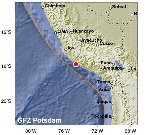 Tres sismos, de magnitudes 5 y 4,5, sacuden a Perú