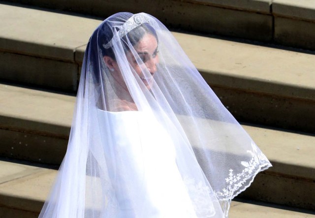 Meghan Markle arrives at St George's Chapel at Windsor Castle for her wedding to Prince Harry. Saturday May 19, 2018. Andrew Matthews/Pool via REUTERS
