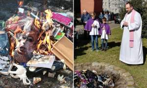 Sacerdotes queman libros de Harry Potter y paraguas de Hello Kitty