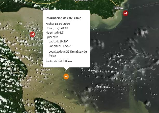 Sismo de magnitud 4,7 se registró en Sucre este #15Mar