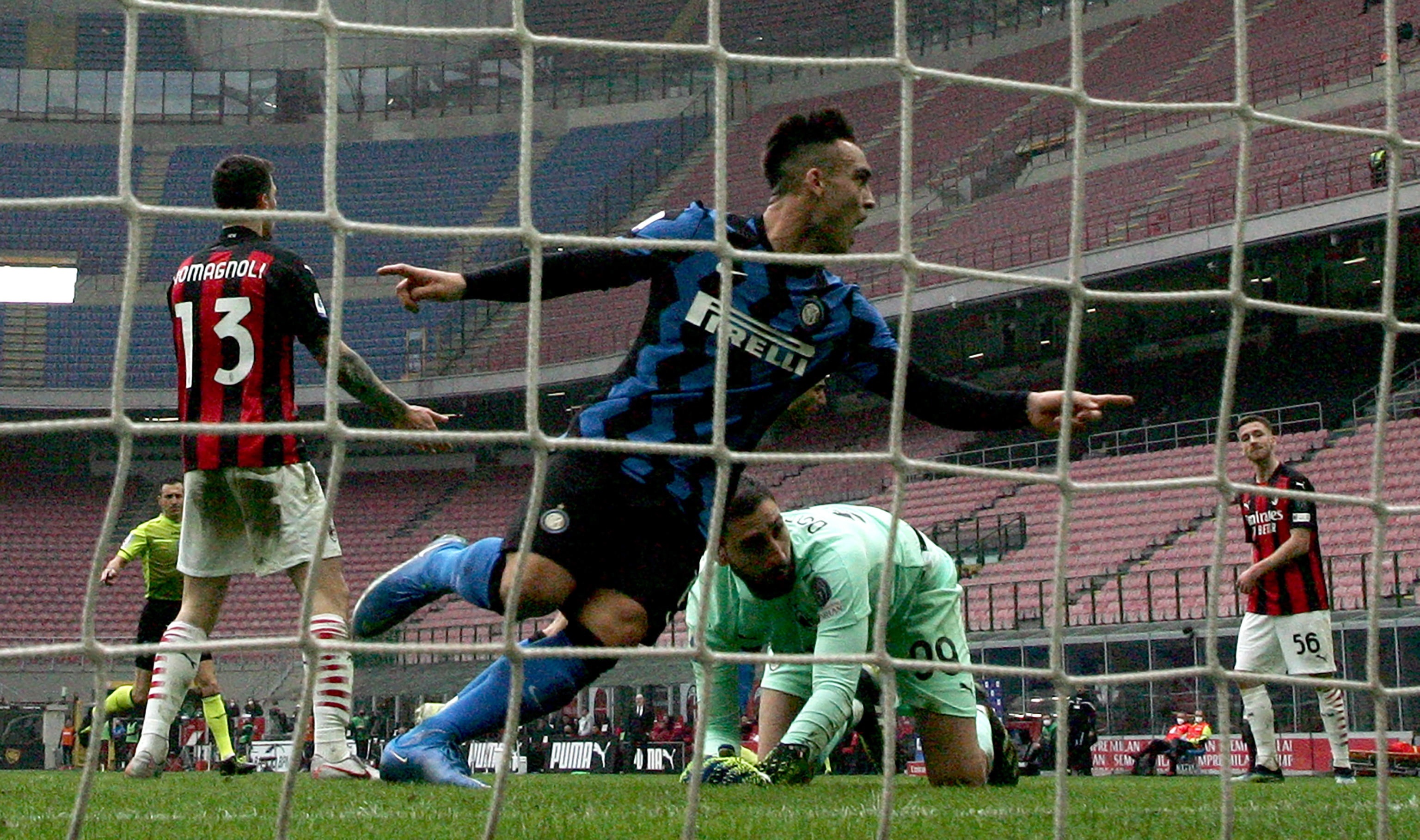 El Inter se llevó el derbi de Milán con goles de Lautaro y Lukaku