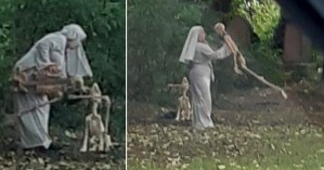 ¡Chumbala Cachumbala! Capturan a una monja bailando con un esqueleto en un viejo cementerio de Inglaterra (FOTOS)