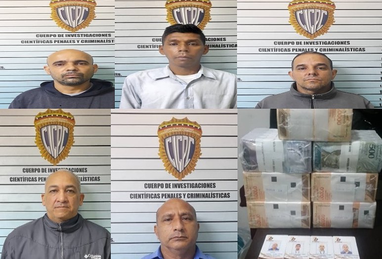 Cinco detenidos por hurtar y falsificar fajas de billetes en una empresa de Caracas