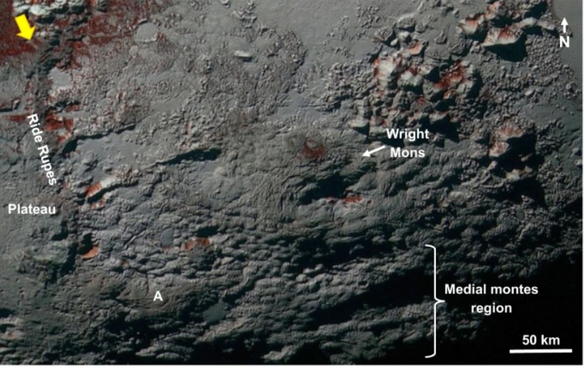 Los volcanes de hielo crearon el paisaje de una parte de Plutón