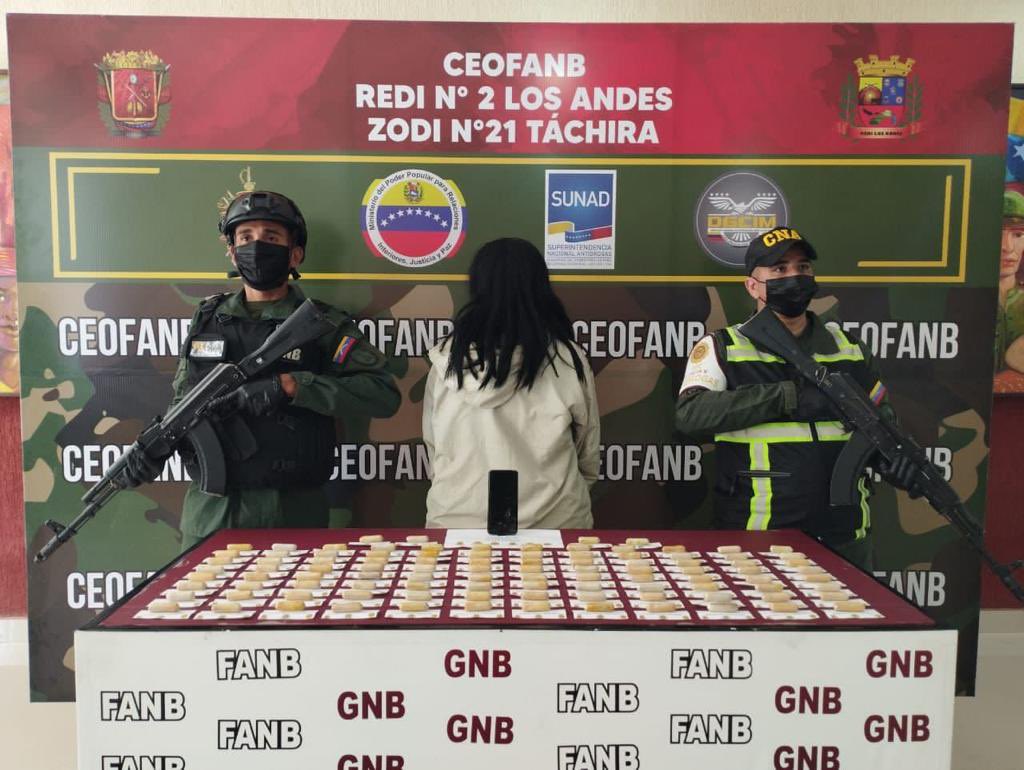 La sorprendieron con 100 dediles de marihuana tras cruzar la frontera en Táchira