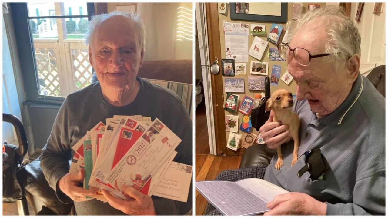 Abuelito de 95 años recibió más de 20.000 cartas de Navidad en Rhode Island por la muerte de su esposa