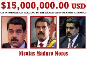EEUU mantiene vigente la recompensa de 15 millones de dólares por la captura de Nicolás Maduro