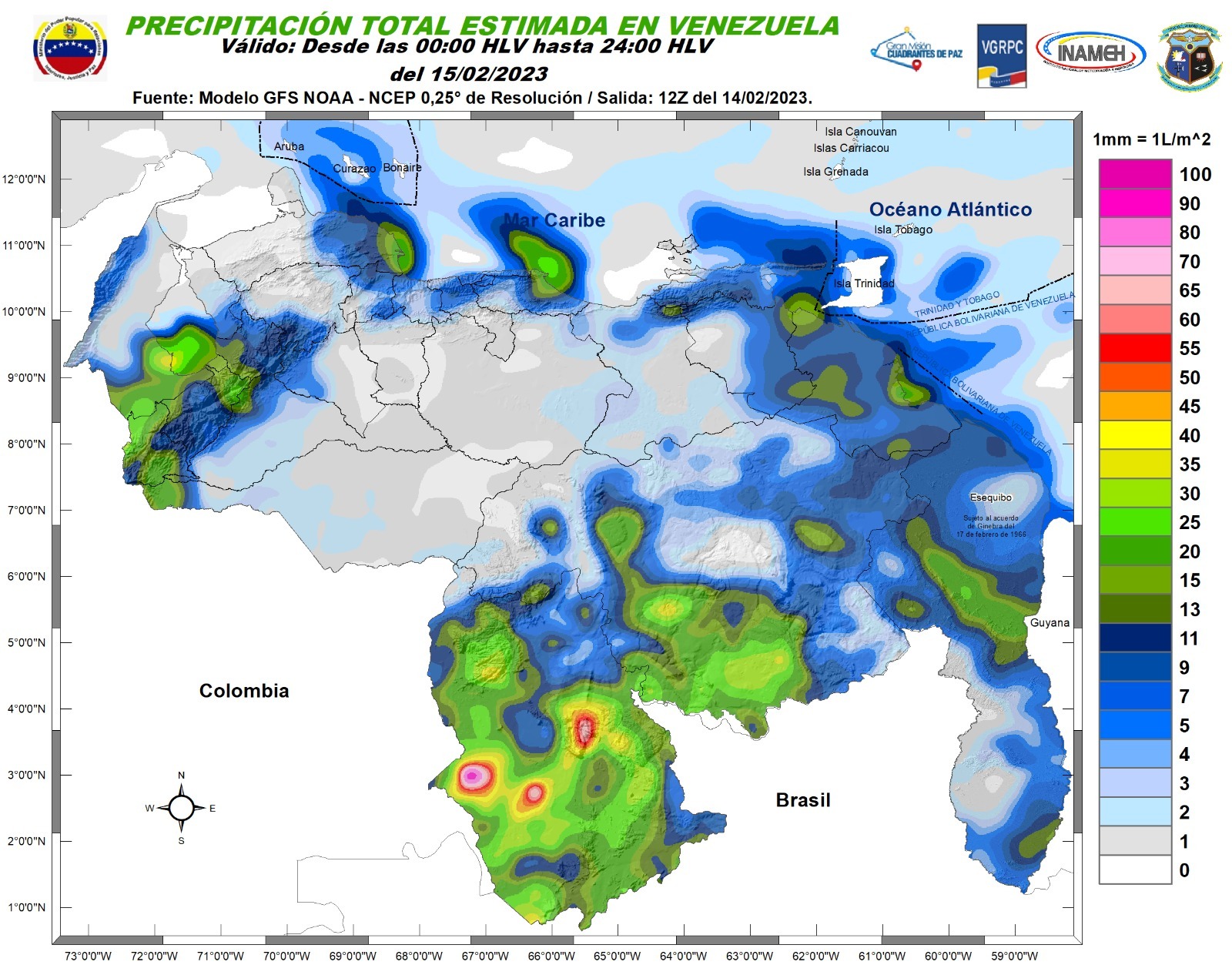 Inameh pronosticó nubosidad en varios estados de Venezuela este #15Feb