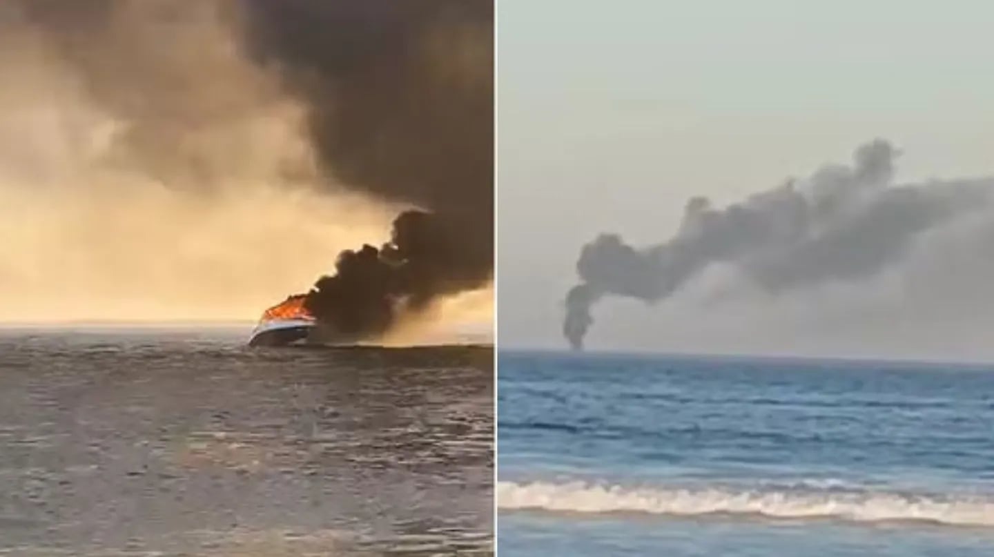 Impactante VIDEO: una lancha se prendió fuego y los turistas se tiraron al mar para salvarse