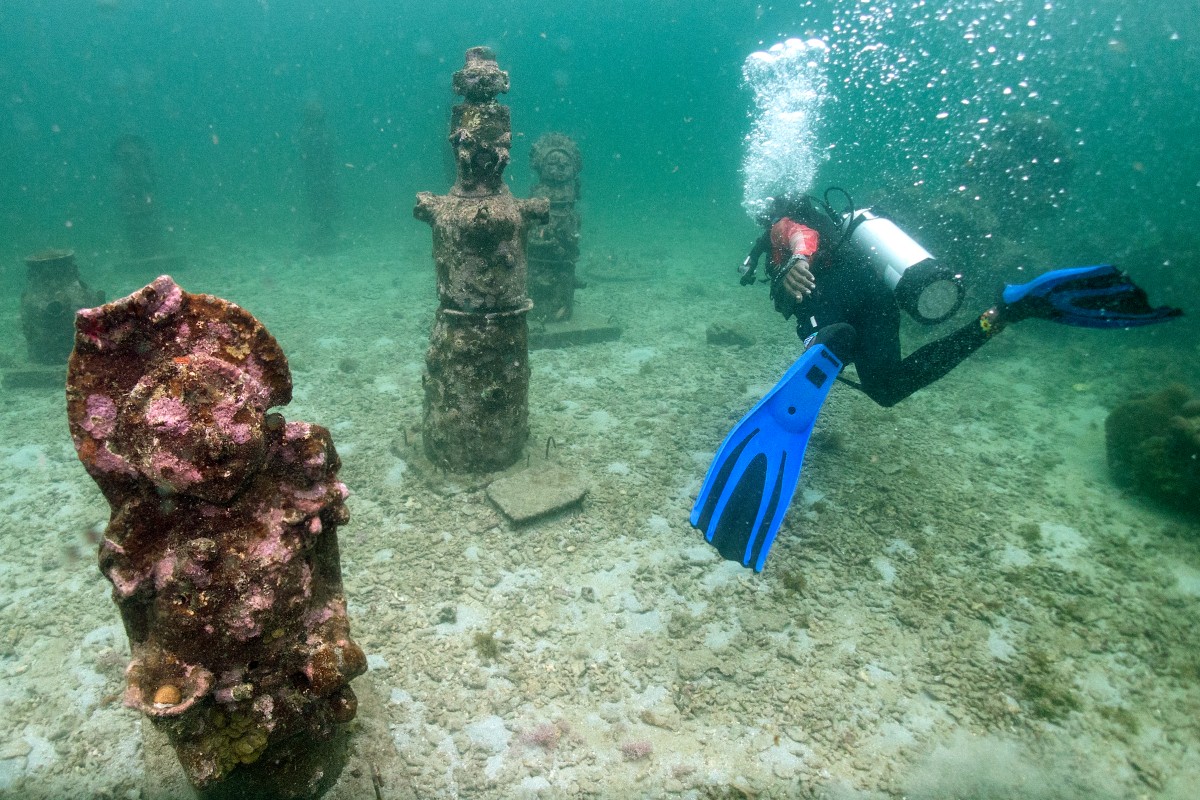 Un museo submarino protege a los corales en el Caribe colombiano (Fotos)