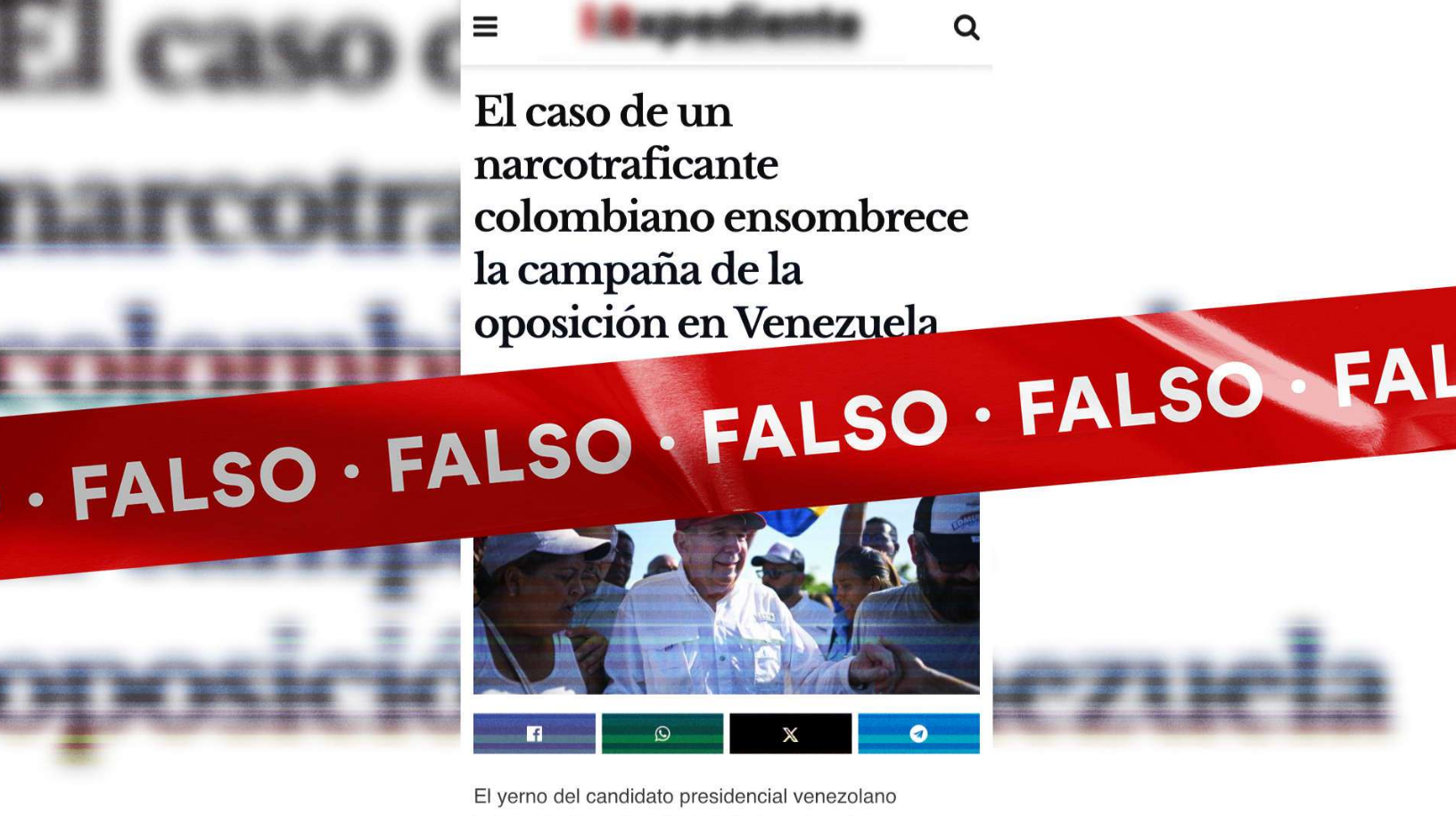 Cazadores de Fake News: Es FALSO que el yerno de Edmundo González tenga una investigación por narcotráfico